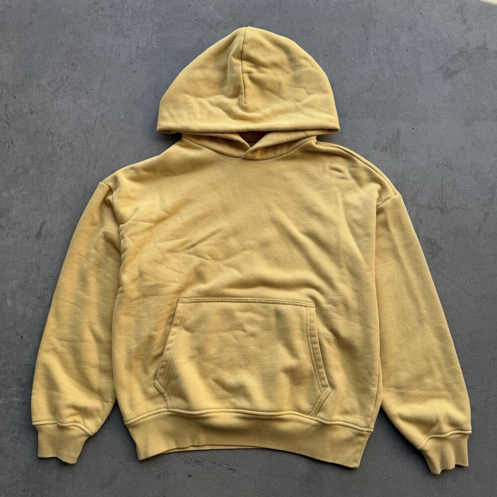 NWT $98 GAP Mens S Super Heavyweight Oversized Yellow Hoodie Sweatshirt Minimal